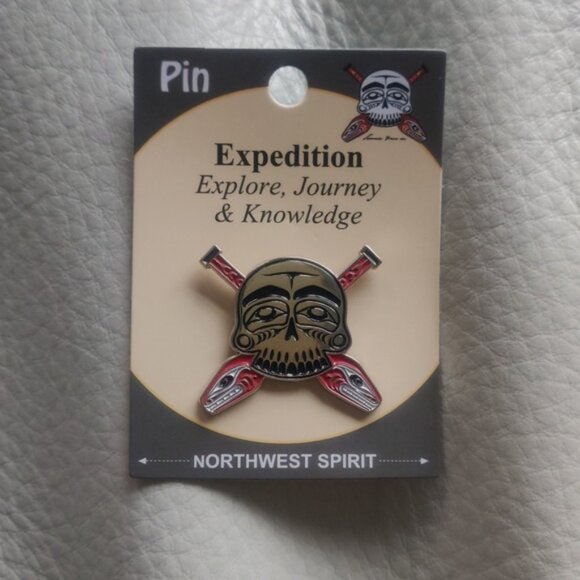 'Expedition' Pin Indigenous Design by Francis Horne Sr., Coast Salish - Picture 1 of 3